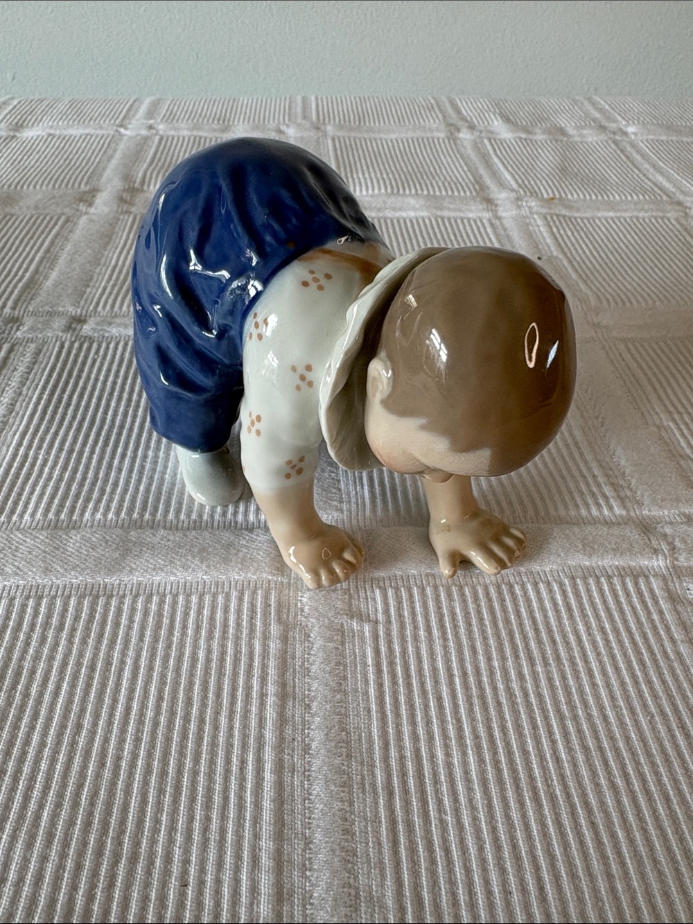 Vintage Royal Copenhagen Baby Crawling Porcelain Figurine Made in Denmark EUC